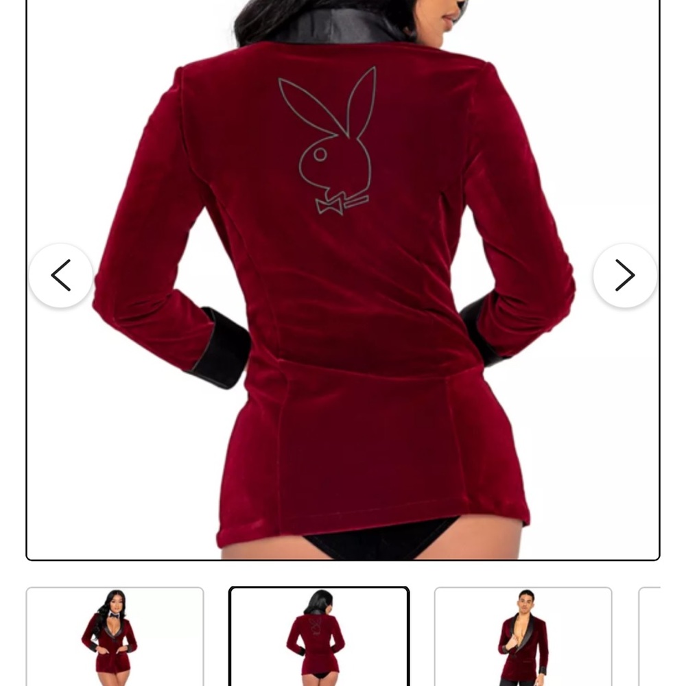 Playboy Women's Red Velvet Jacket
